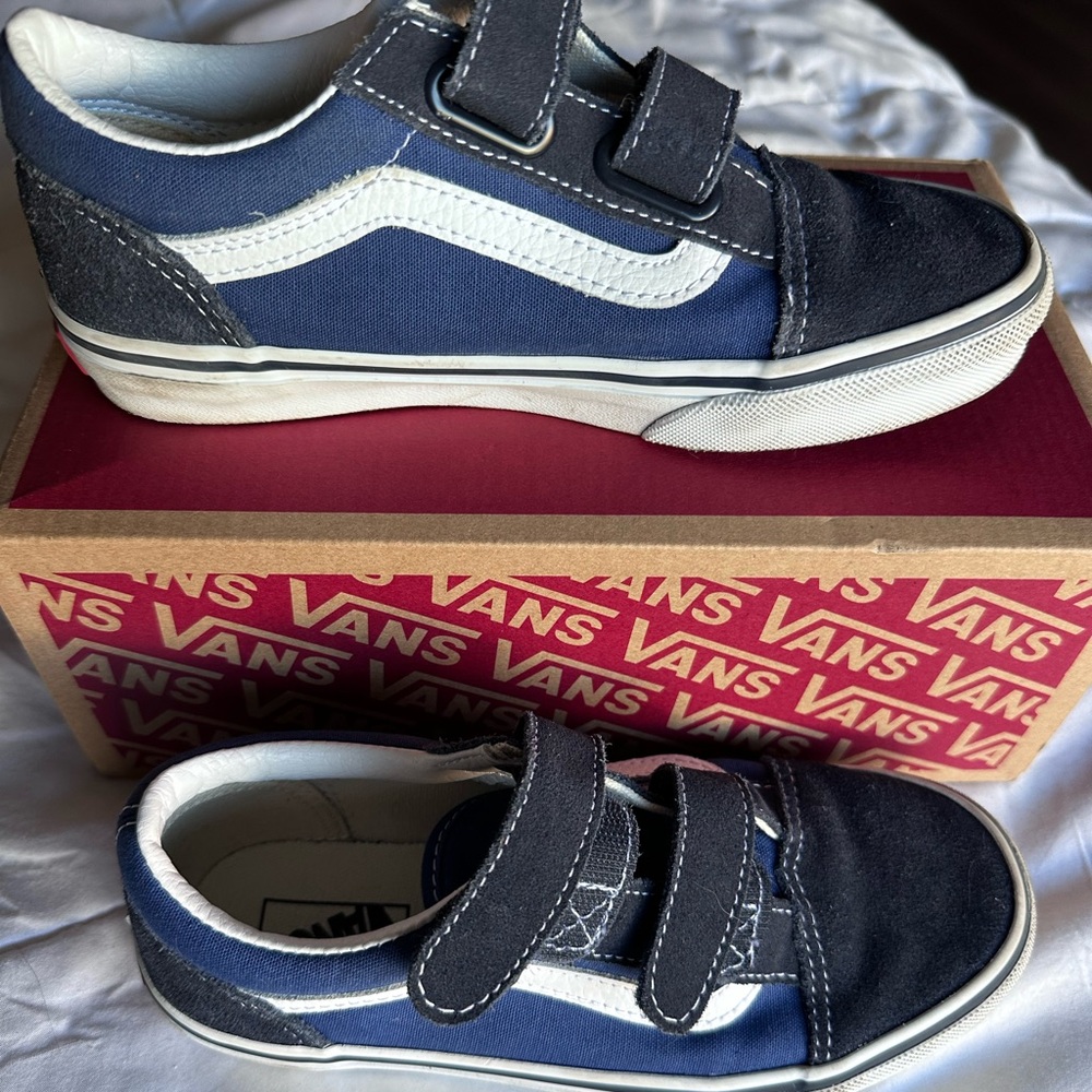 Vans Kids Blue and White Sneakers 2.5
